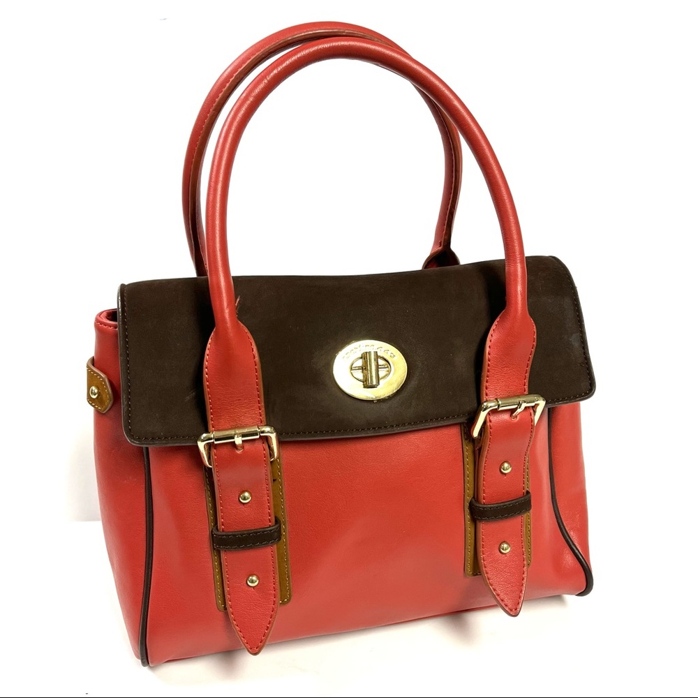 Spartina Burnt Orange and Brown Leather Handbag